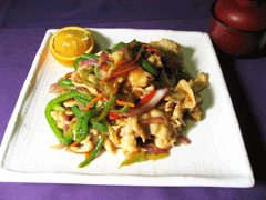 Chicken With Green and Red Peppers